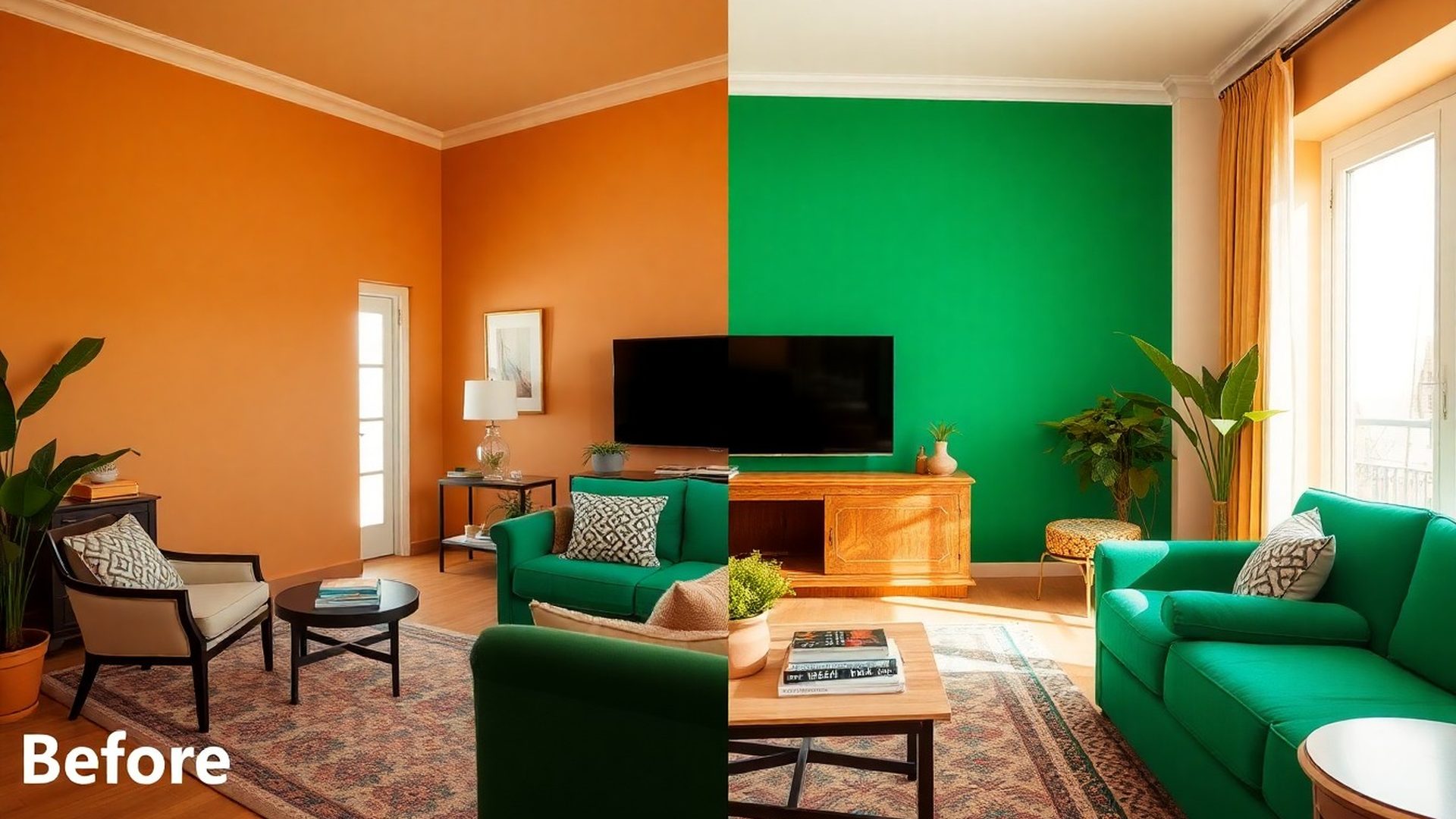 Interior de vivienda en Sevilla reformada por Deltagforge, con acabados verdes frescos y luz natural mediterránea