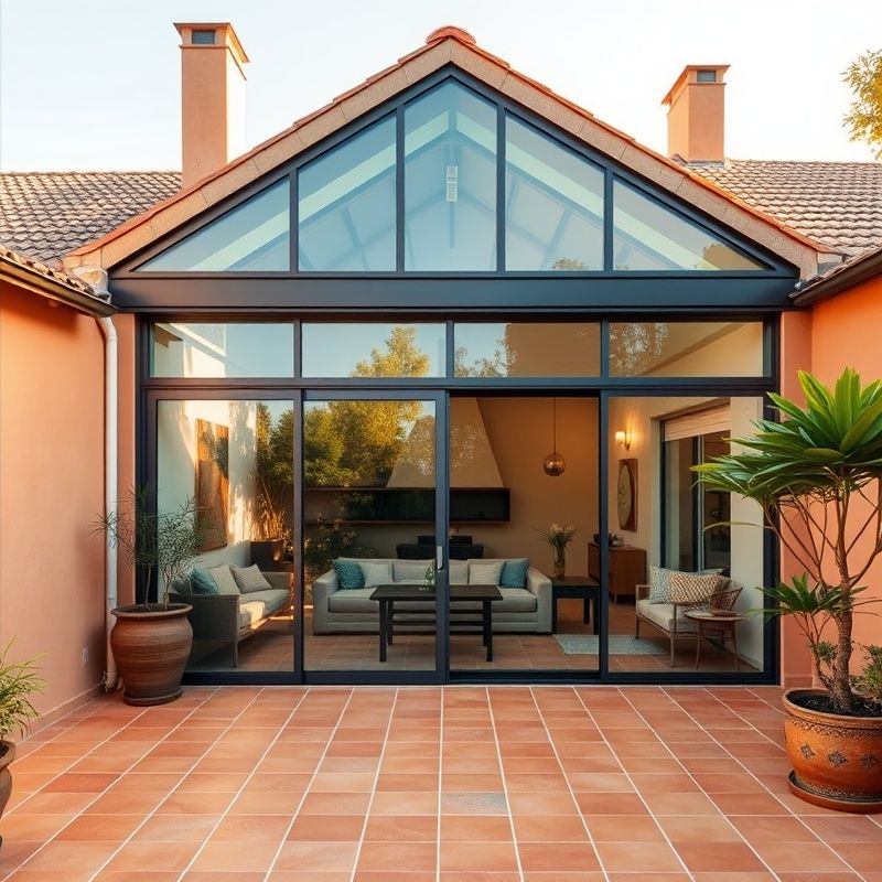Ampliación acristalada de una vivienda en Sevilla con cerramiento de aluminio y vidrio de control solar